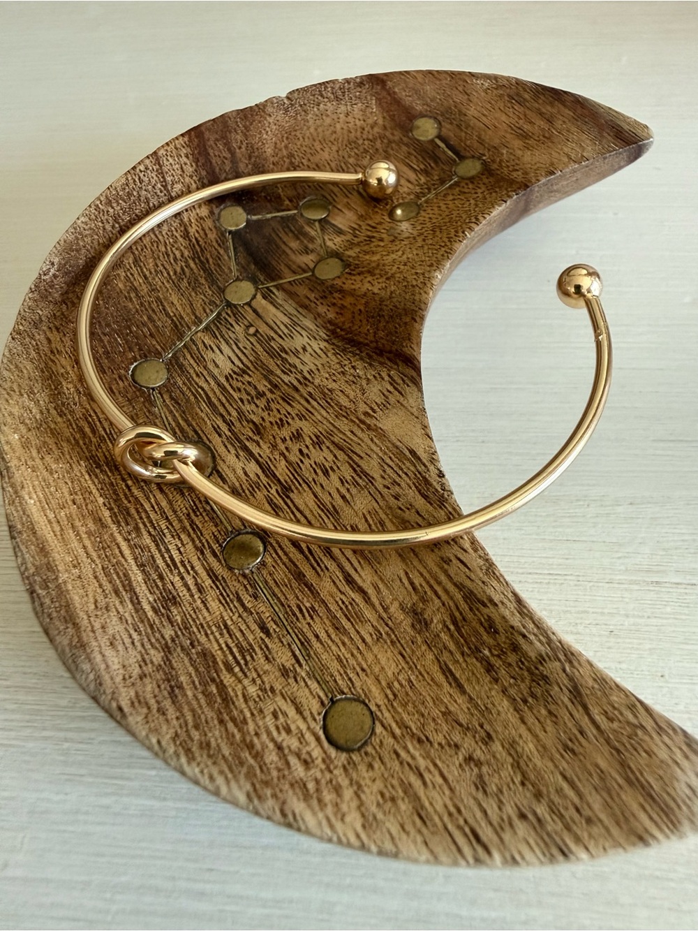 ✨ Gold Tone Knot Cuff Minimalist Open Bangle Bridal Shower Gift Stackable ✨